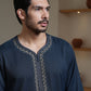 Moroccan Thobe – Midnight Navy