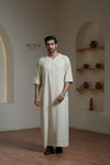 Moroccan Thobe – Ivory Cream