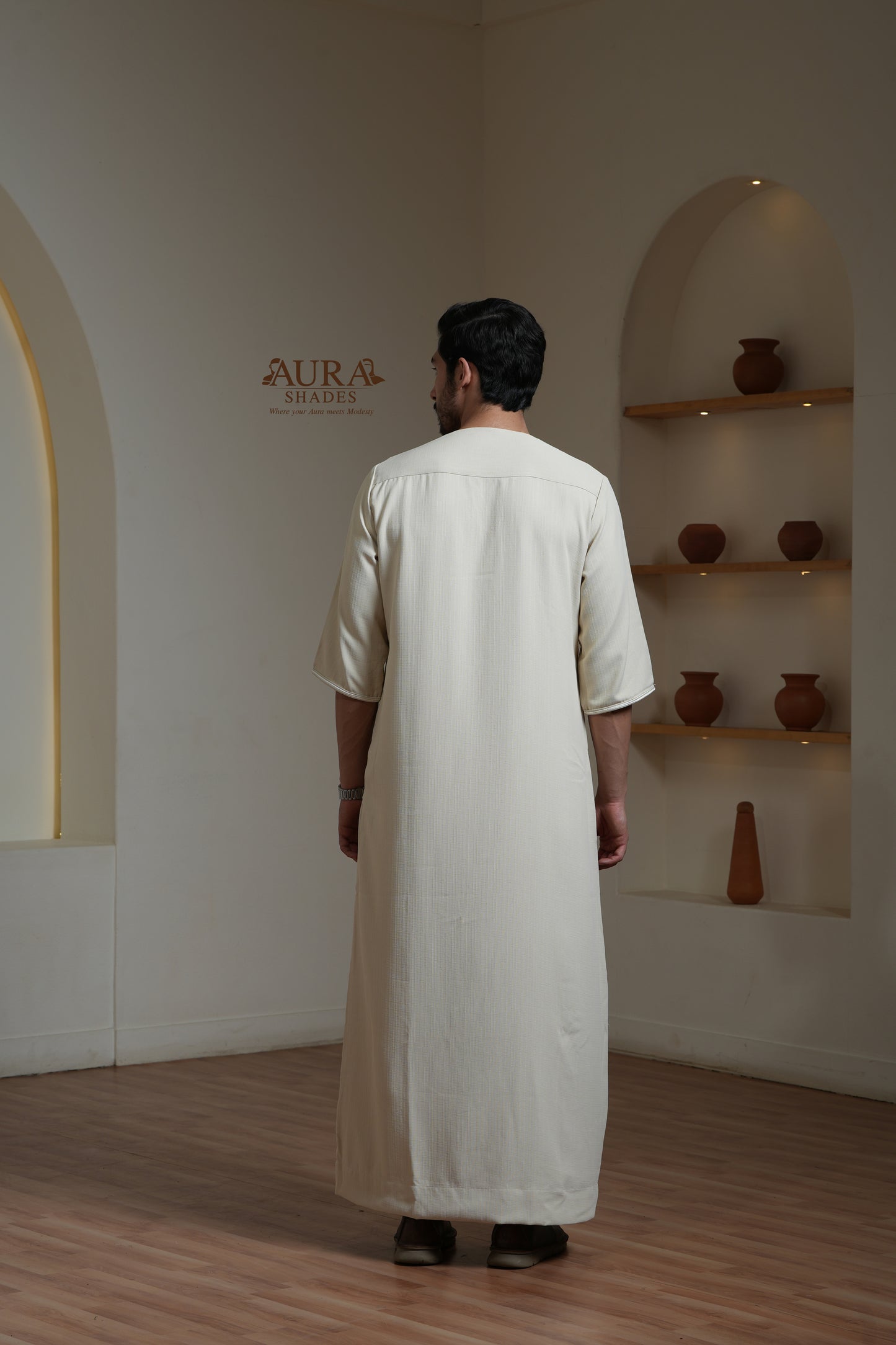 Moroccan Thobe – Ivory Cream