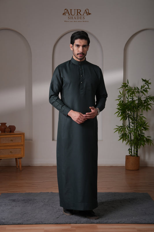 Striped Thobe – Emerald Green