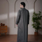 Saudi Thobe – Charcoal Grey
