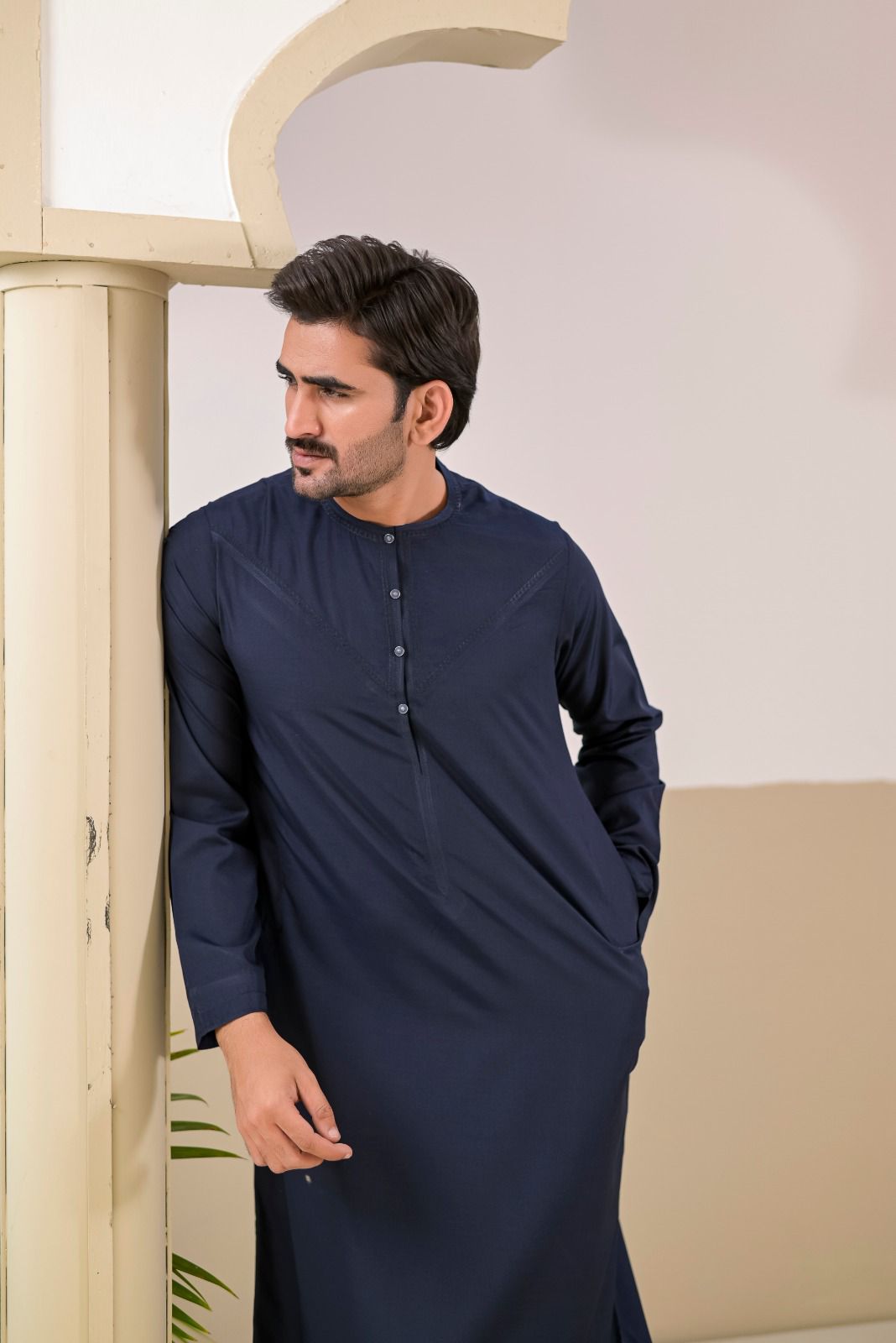Emirati Essential Thobe Navy Blue